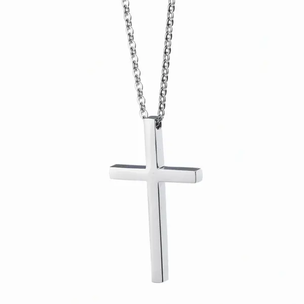 PVD Coated Real Gold Plated 18K Gold Cross 304 Stainless Steel Simple Style Waterproof Non Tarnish 304 Stainless Steel Pendant Necklace