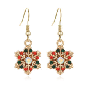 11.gold ab snowflake earrings