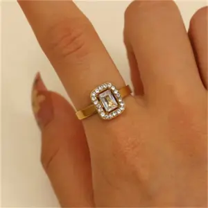 07 18K Real Gold (Square) a-333 / Adjustable Opening / 1 Piece