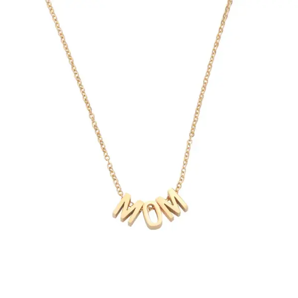 PVD Coated 18K Gold Real Gold Plated Letter Customization Laser Engraving Stainless Steel Fashion Waterproof Non Tarnish 304 Stainless Steel Pendant Necklace