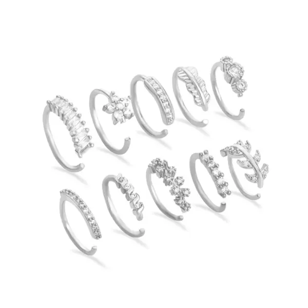1 Piece Nose Rings & Studs Simple Style Geometric Alloy Inlay Rhinestones Nose Rings & Studs Nose Pin