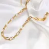 Wholesale PVD Coated 18K Gold Plated Geometric Stainless Steel Retro Simple Style 304 Stainless Steel Necklace