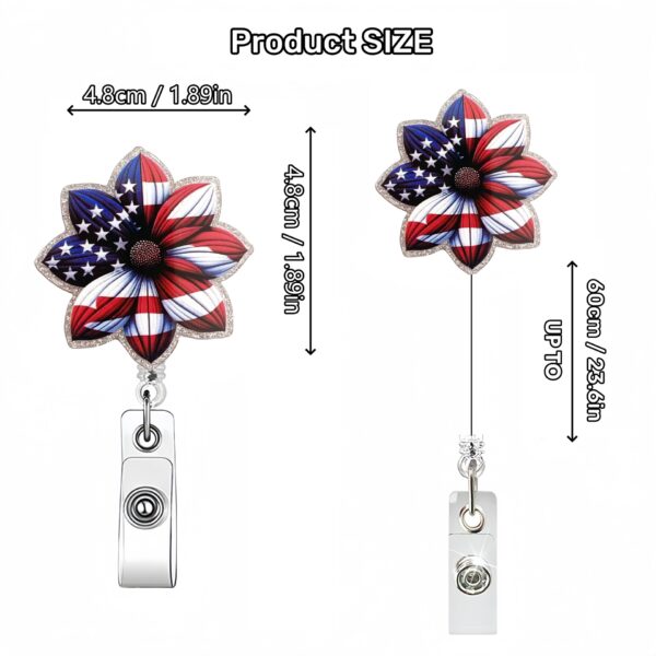 Wholesale Cross-border New Acrylic Glitter Independence Day Easy-to-pull Buckle US Doctor Nurse Retractable Badge Reel ID Buckle
