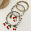 Wholesale Cherry Christmas Tree Ornament Bracelet