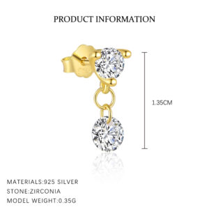 E4765-gold color/pair / 925 silver