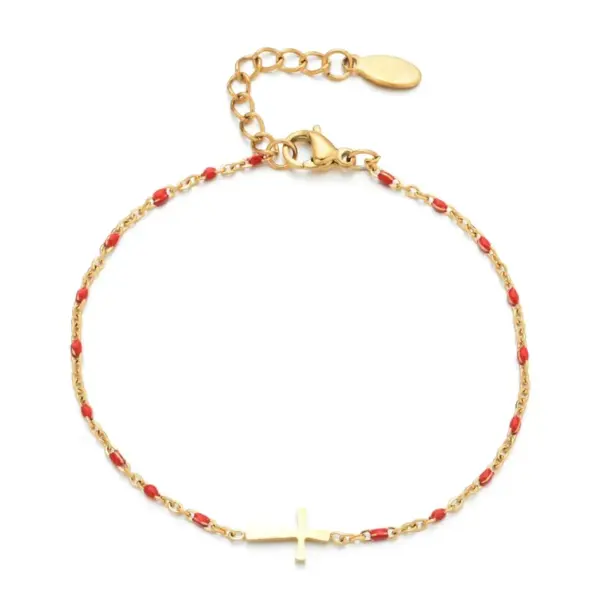 Wholesale Cross Titanium Steel Fashion Enamel Bracelets