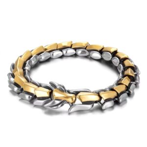 L182-7/22cm silver gold keel bracelet