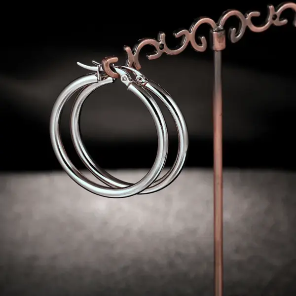 Wholesale Classic Style Titanium Steel Hypoallergenic Circle Earrings