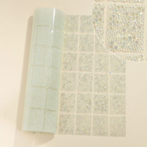 13 white ab ball style / Geometric special-shaped resin hot-melt adhesive tape [whole piece 24*40cm, small square 3*4cm]