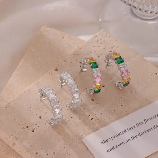 Wholesale Ion Plating (IP) 18K Gold Platinum Real Gold Plated Geometric 304 Stainless Steel Elegant Sweet Commute Waterproof Non Tarnish Earrings