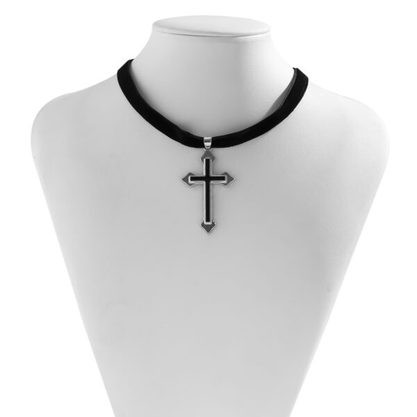 Wholesale Cross stacked alloy tassel necklace