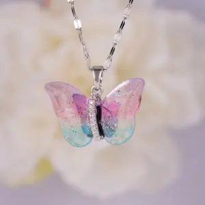 Colorized Butterfly Silver A2878