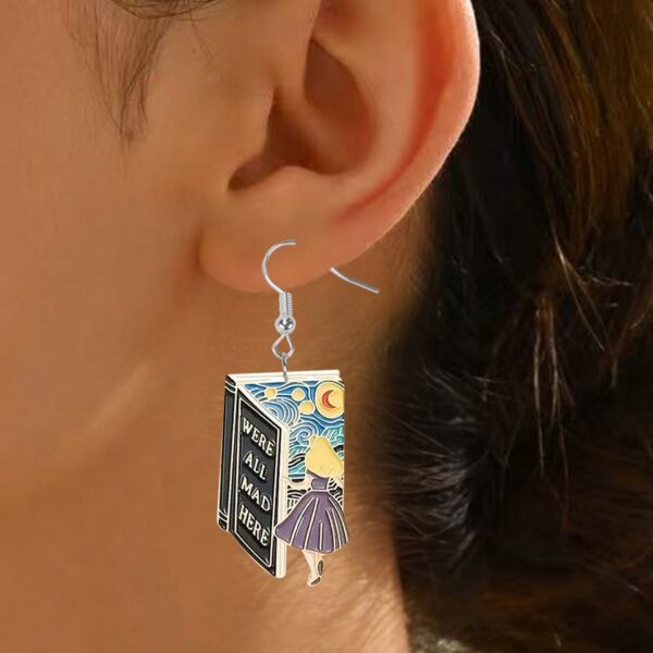 Wholesale Book Girl Acrylic Earrings
