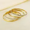 Wholesale PVD Coated 18K Gold Plated Circle 304 Stainless Steel Simple Style Waterproof Non Tarnish 304 Stainless Steel Bangle