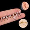 1 Piece Ear Cartilage Rings & Studs Fashion Butterfly 316L Stainless Steel Copper Plating Inlay Zircon