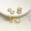 Wholesale INS Style Simple Style Geometric Brass 18K Real Gold Plated Women'S Earrings