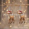 Wholesale Cute Christmas reindeer acrylic 2D creative design holiday decoration gift earrings