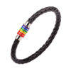 Wholesale Rainbow Element Braided Leather Bracelet