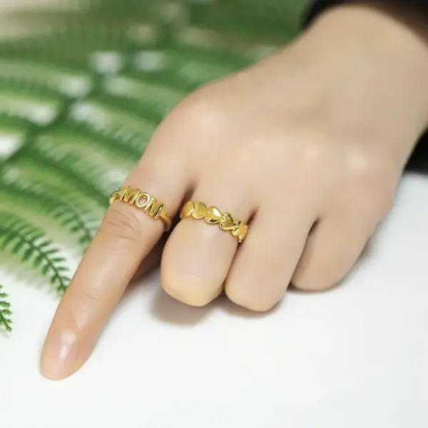 Wholesale Copper Plating Heart No Inlaid Copper Rings