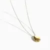 Wholesale PVD Coated Real Gold Plated Oval Stainless Steel Basic Simple Style Waterproof Non Tarnish Pendant Necklace