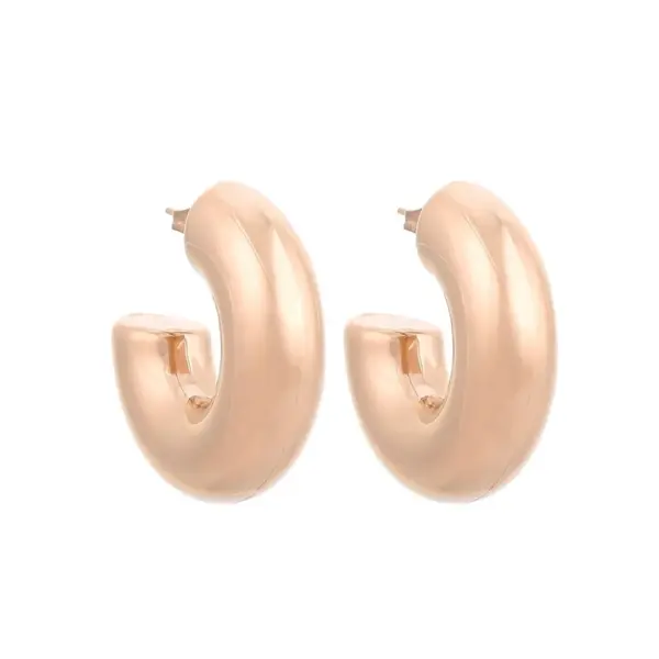 PVD Coated 18K Gold Plated Solid Color Stainless Steel Modern Style Simple Style Waterproof Non Tarnish Earrings