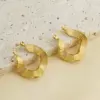 oly-faea20ffe97597d480a0805d1a034252 Wholesale PVD Coated 18K Gold Plated Geometric 304 Stainless Steel Retro Waterproof Non Tarnish Earrings