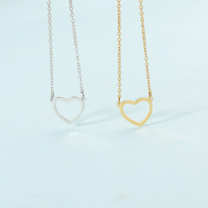 oly-fafc7adb02d08e07a997b1ab52484938 Wholesale European and American simple temperament hollow heart necklace stainless steel love clavicle chain female titanium steel peach heart pendant