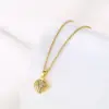Wholesale Water Plating Vacuum Plating Real Gold Plated 18K Gold Four Leaf Clover Candy Fish 304 Stainless Steel Copper Retro Waterproof Non Tarnish Stainless Steel Pendant Necklace