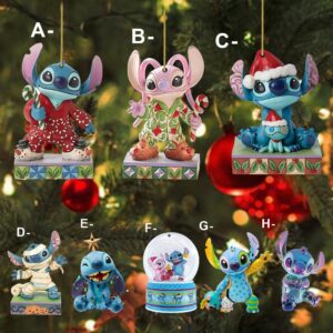 oly-fb00381e5e47ca5e58737e9cb1eed75c Wholesale New Product Stitch Cartoon Character Christmas Tree Decoration Pendant Acrylic Flat Christmas Home Decoration Hanging