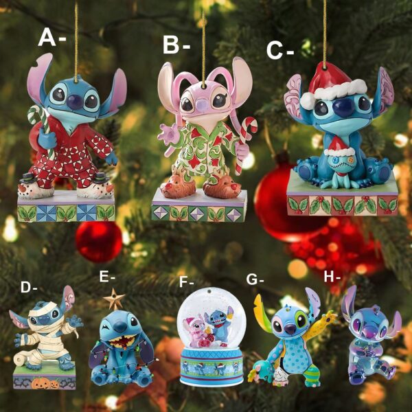Wholesale New Product Stitch Cartoon Character Christmas Tree Decoration Pendant Acrylic Flat Christmas Home Decoration Hanging