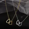 Wholesale Lady Heart Shape Titanium Steel Plating Pendant Necklace
