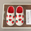 Wholesale 25 New Ins Style Cross-Border Strawberry Cotton Slippers for Women, Fashionable and Warm Home Autumn and Winter Wool Slippers in Stock