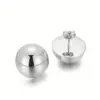 Wholesale Casual Simple Style Round 201 Stainless Steel Gold Plated Ear Studs