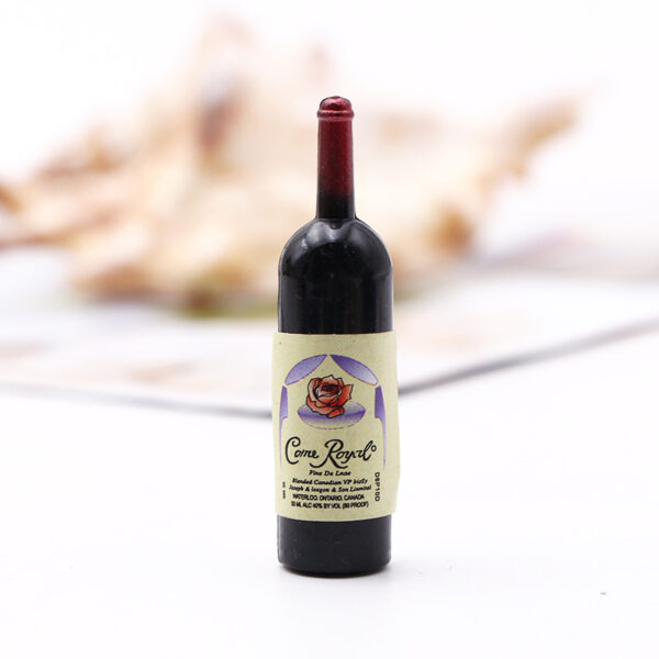 Wholesale 1:12 Doll House Accessories Scene Model Micro Landscape Decoration Shooting Props Mini Artificial Plastic Red Wine Bottle
