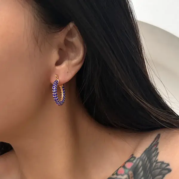 Wholesale 1 Pair Novelty Round Plating Inlay Titanium Steel Zircon 18k Gold Plated Earrings