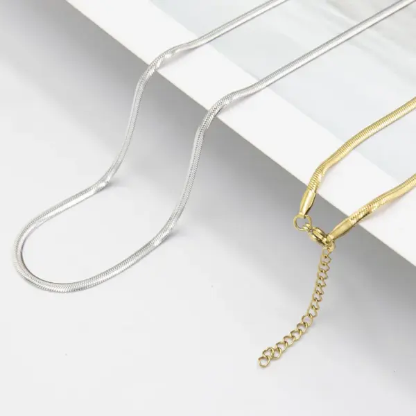 Wholesale Hip-hop Solid Color Stainless Steel Polishing Necklace