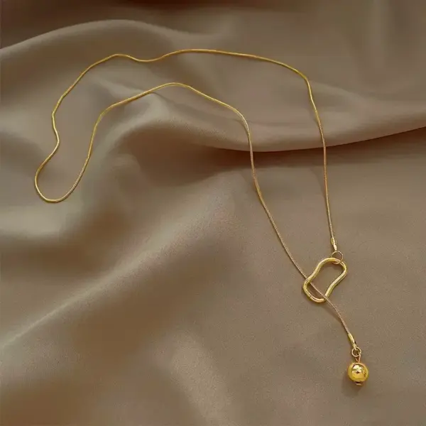Wholesale Lady Classic Style Geometric Titanium Steel Plating Pendant Necklace