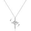 Wholesale Jewelry Casual Cross 201 Stainless Steel Copper Zircon K Gold Plated Silver Plated Cable Chain Pendant Necklace