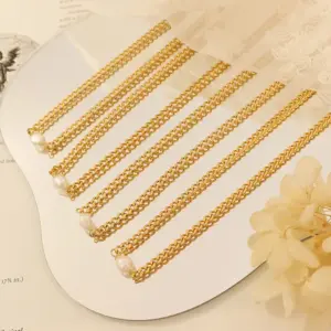 Wholesale PVD Coated Real Gold Plated 18K Gold Geometric 304 Stainless Steel Fashion Waterproof Non Tarnish 304 Stainless Steel Necklace
