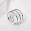 Wholesale PVD Coated Real Gold Plated Geometric Stainless Steel Simple Style Waterproof Non Tarnish Open Ring