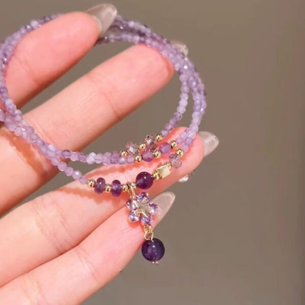Wholesale Sweet Amethyst Multi-circle Stacked Bracelet Exquisite Star Pendant Bracelet Women's High-value Fashion Elegant Bracelet