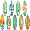 Wholesale Summer Surfboard Beach Sign Hollow Paper Wall Decoration Hawaiian Party Splies Tropical Bar Sign Pendant