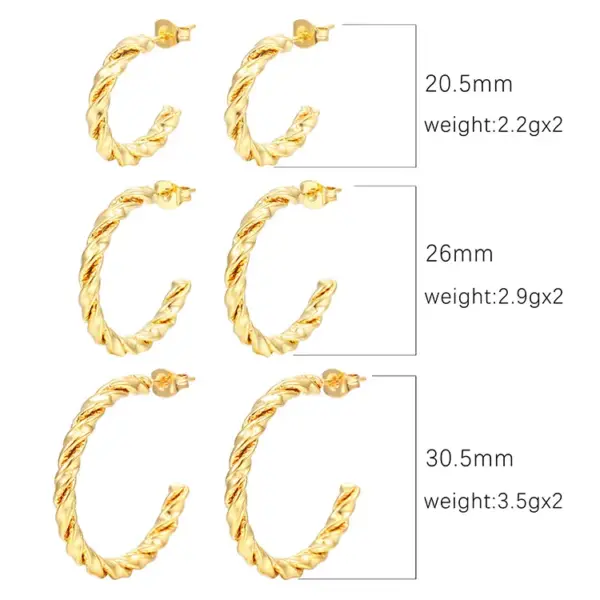 Wholesale 201 Stainless Steel Geometric Electroplated 18K Real Gold Plated Simple Style Commute Waterproof Non Tarnish Plating Ear Studs