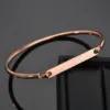 Wholesale PVD Coated Real Gold Plated 18K Customization Laser Engraving Solid Color 304 Stainless Steel Simple Style Waterproof Non Tarnish Bangle