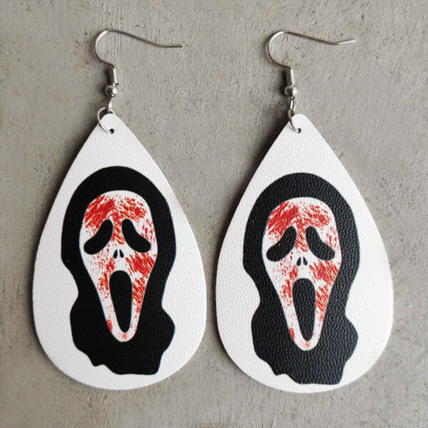 Wholesale Halloween funny PU leather earrings
