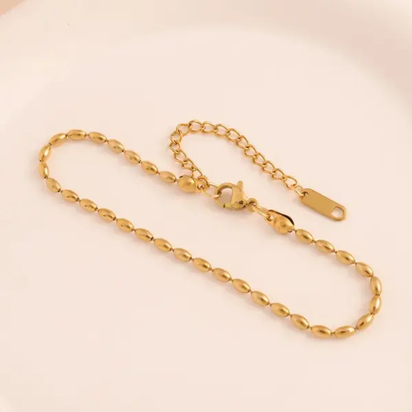 PVD Coated Real Gold Plated Eye Solid Color 304 Stainless Steel Simple Style Waterproof Non Tarnish 304 Stainless Steel Lobster Trigger Clasp Closure Bracelets