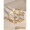Wholesale 304 Stainless Steel Geometric PVD Coated 18K Real Gold Plated Real Gold Plated Simple Style Classic Style Waterproof Non Tarnish Cuban Link Chain Curb Chain Jewelry Set
