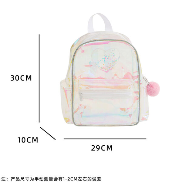 oly-fb5068b9ff6f6ad7f074be36c4f011e3 Wholesale Transparent Kidsren's Backpack Girl Heart Laser Travel Waterproof Leisure Bag