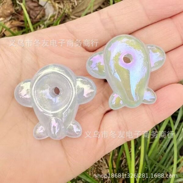 Wholesale High-quality Acrylic Beads with iridescent UV glitter, starry sky effect, and luminous straight holes.