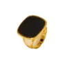 Wholesale PVD Coated Real Gold Plated Geometric 304 Stainless Steel Retro Waterproof Non Tarnish Open Rings